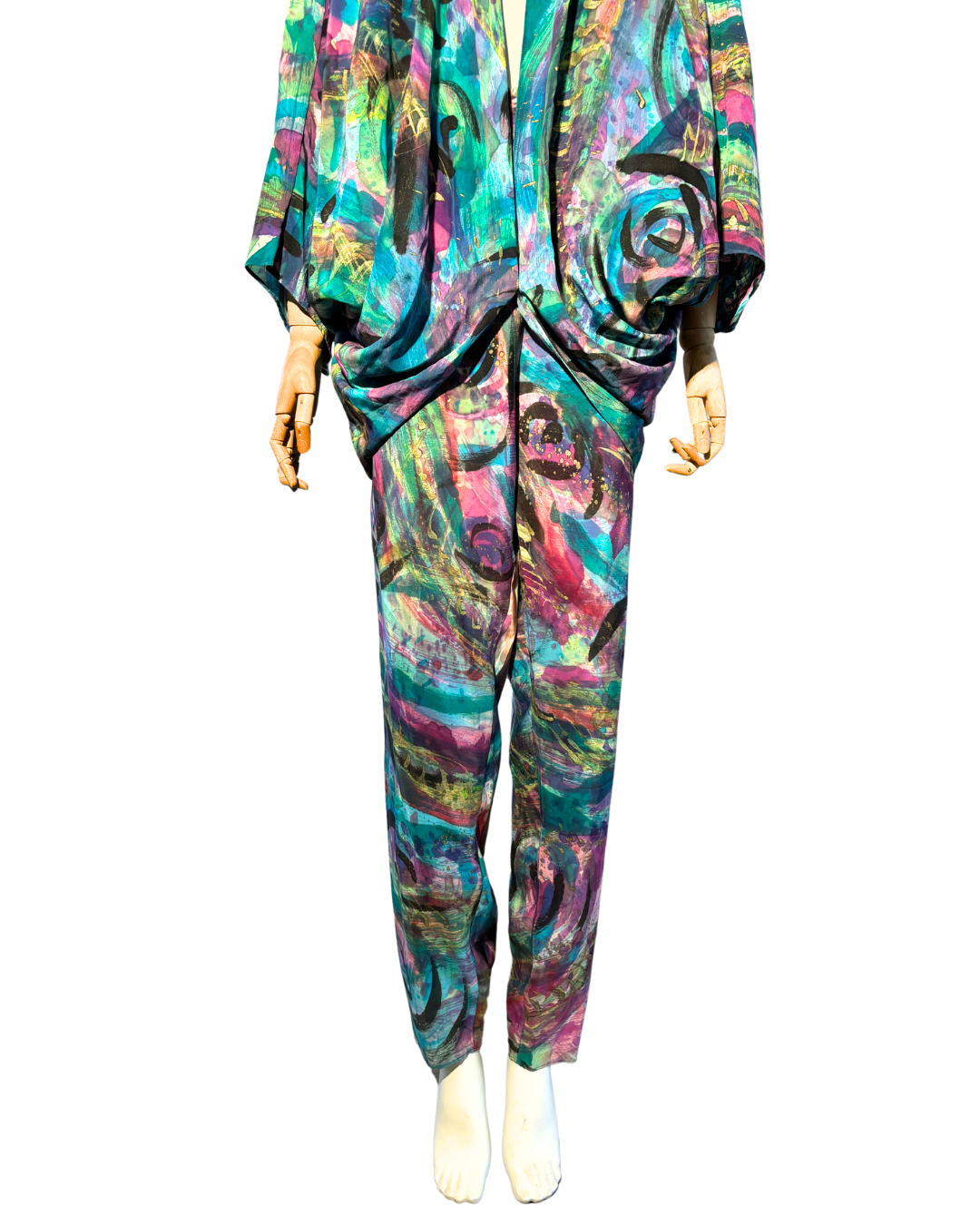 HAND PAINTED SILK PANT SET