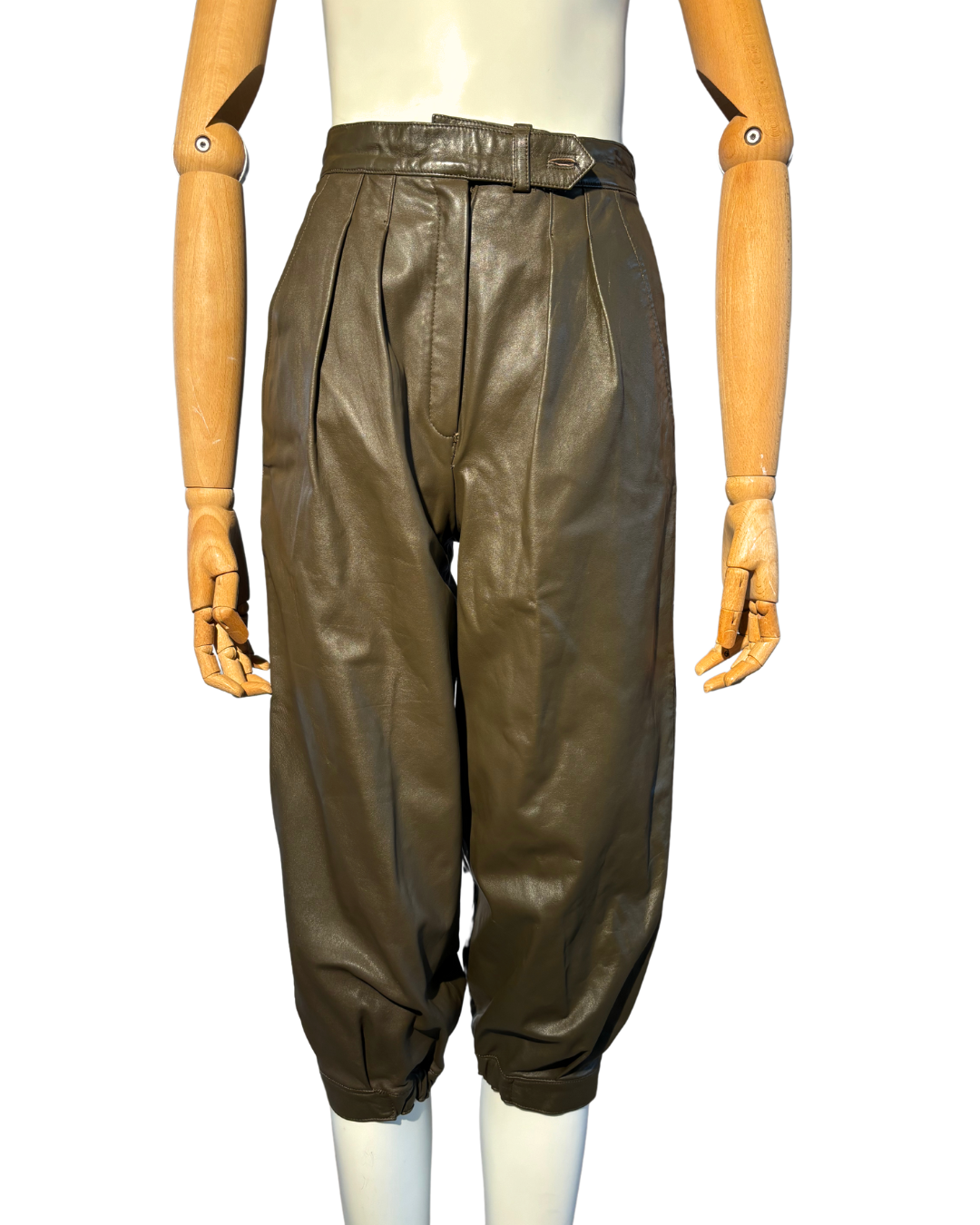 DARK OLIVE GREEN LEATHER KNICKERS