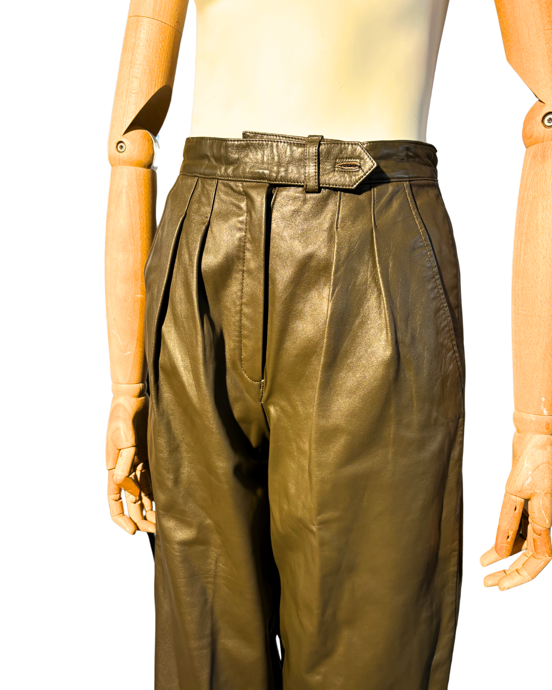 DARK OLIVE GREEN LEATHER KNICKERS