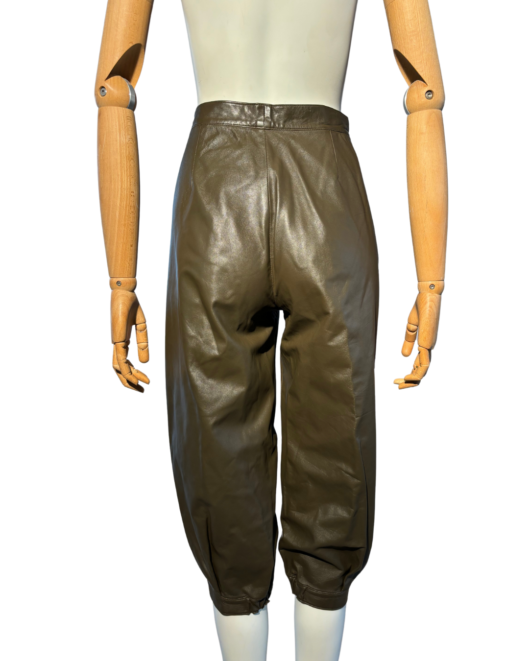 DARK OLIVE GREEN LEATHER KNICKERS