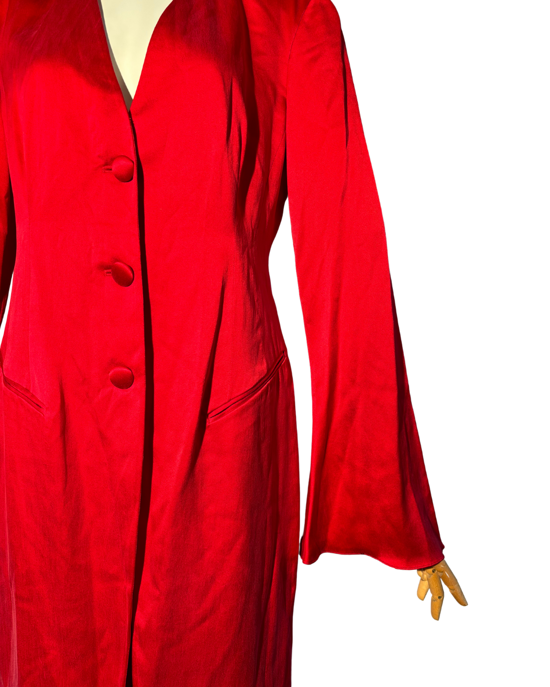 DONNA KAREN RED SILK SUIT SET