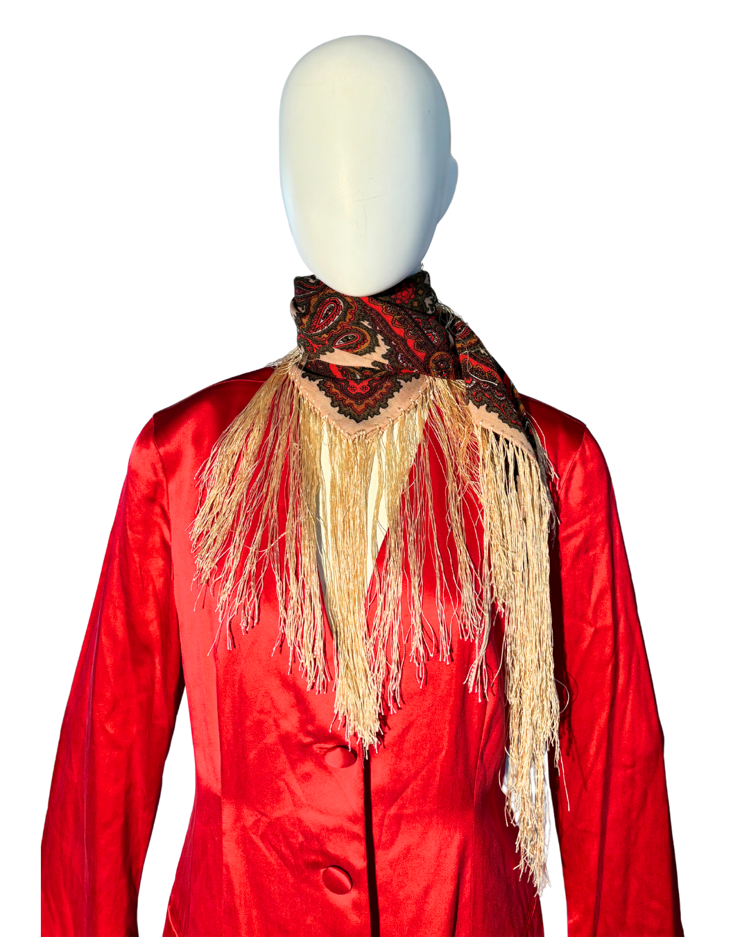 PAISLEY FRINGE SQUARE SCARF