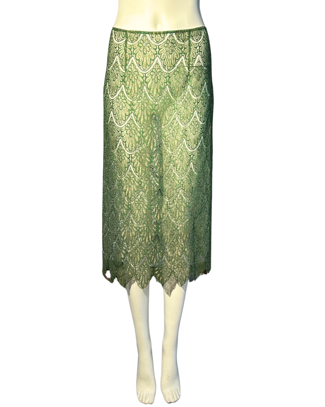 GREEN LACE SKIRT