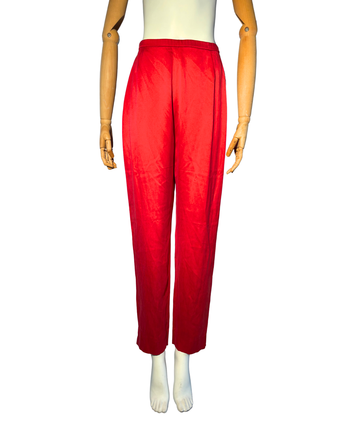 DONNA KAREN RED SILK SUIT SET