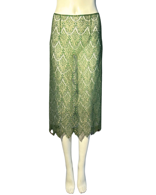 GREEN LACE SKIRT